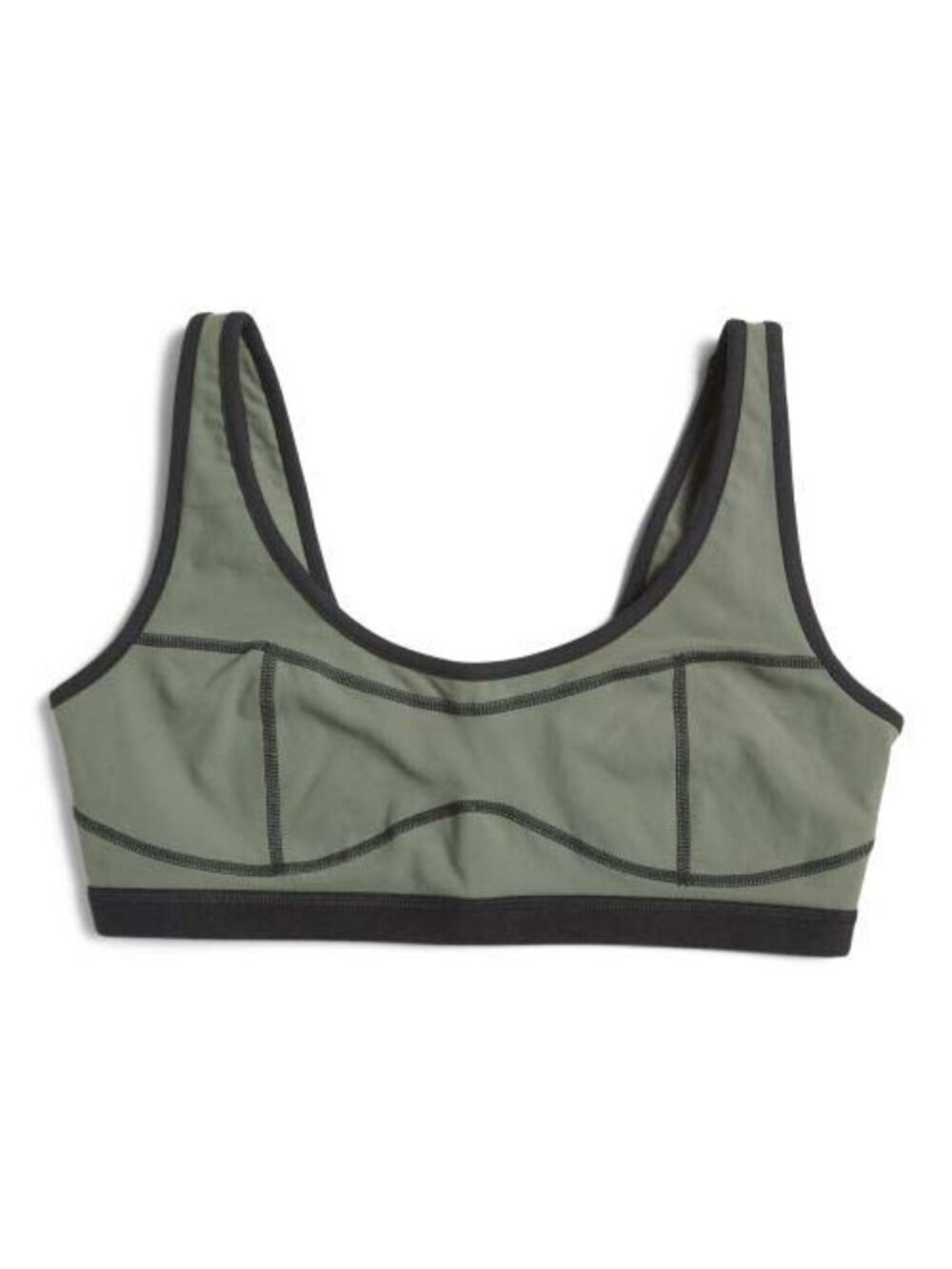 WEWOREWHAT Scoop Neck Silhouette Bra NWT XS Army Green/Black